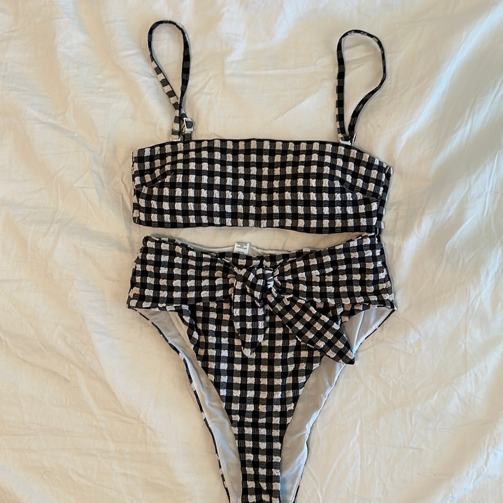 Gingham Aerie high waisted suit